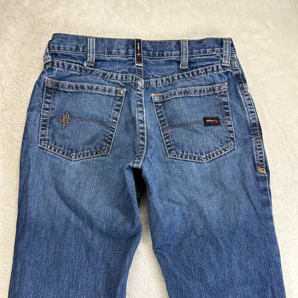 Ariat FR M4 Bootcut Jeans Mens 32x32 Blue Denim Relaxed Fit Western Workwear - Picture 4 of 16